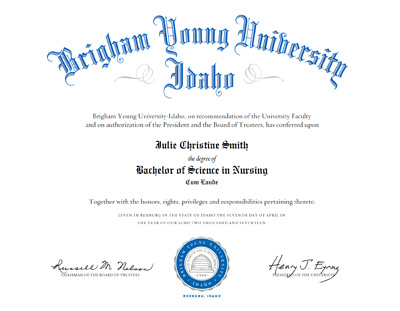 Julie Light Nursing Diploma from Brigham Young University Idaho